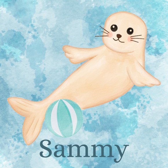 Custom Sea Animal Name Art For Baby and Children's Room 8x10 Canvas or Print - Picture 4 of 12